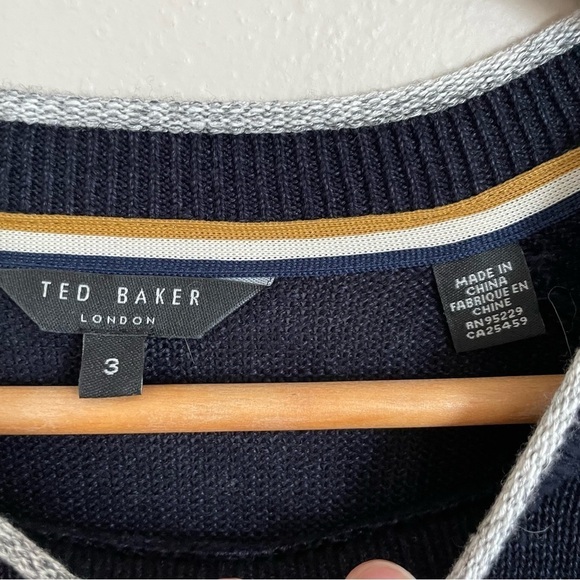 Ted Baker | Men’s Inzone Crewneck Linen Blend Navy Blue Pullover Sweater - Picture 9 of 11